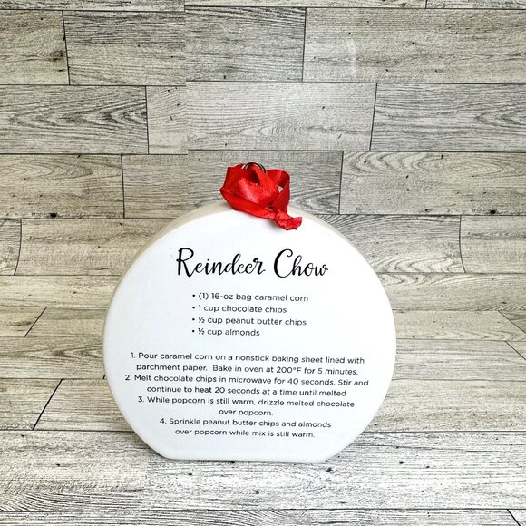 Brand NIB temptations by tara Ceramic Christmas Ornament Reindeer Chow Recipe - Picture 3 of 3